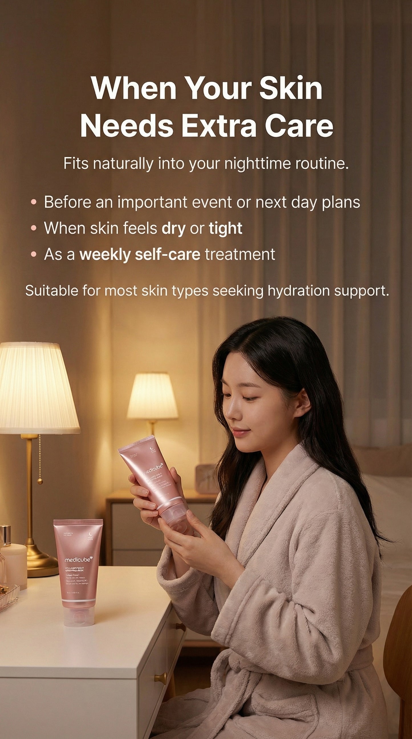 Collagen Overnight Peel-Off Mask | Elasticity & Hydration Sleeping Mask with Ceramide NP & Adenosine | Korean Anti-Aging Wrapping Mask for Firm, Smooth, Radiant Skin (2.53 fl oz)
