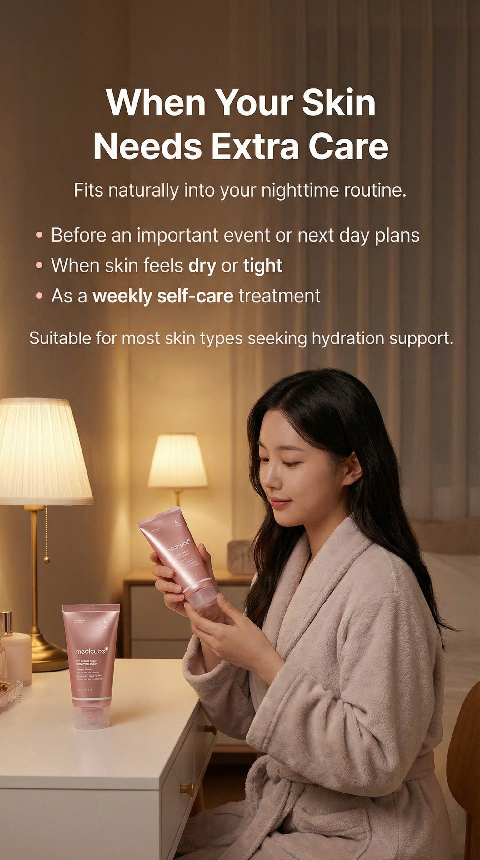 Collagen Overnight Peel-Off Mask | Elasticity & Hydration Sleeping Mask with Ceramide NP & Adenosine | Korean Anti-Aging Wrapping Mask for Firm, Smooth, Radiant Skin (2.53 fl oz)