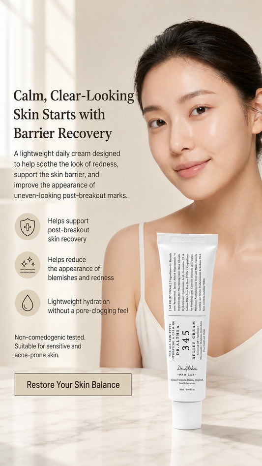 Dr. Althea 345 Relief Cream | Barrier Repair Moisturizer with Niacinamide, Ceramide & PDRN | Soothing Vegan Korean Skincare for Acne-Prone & Sensitive Skin (1.69 Fl Oz)
