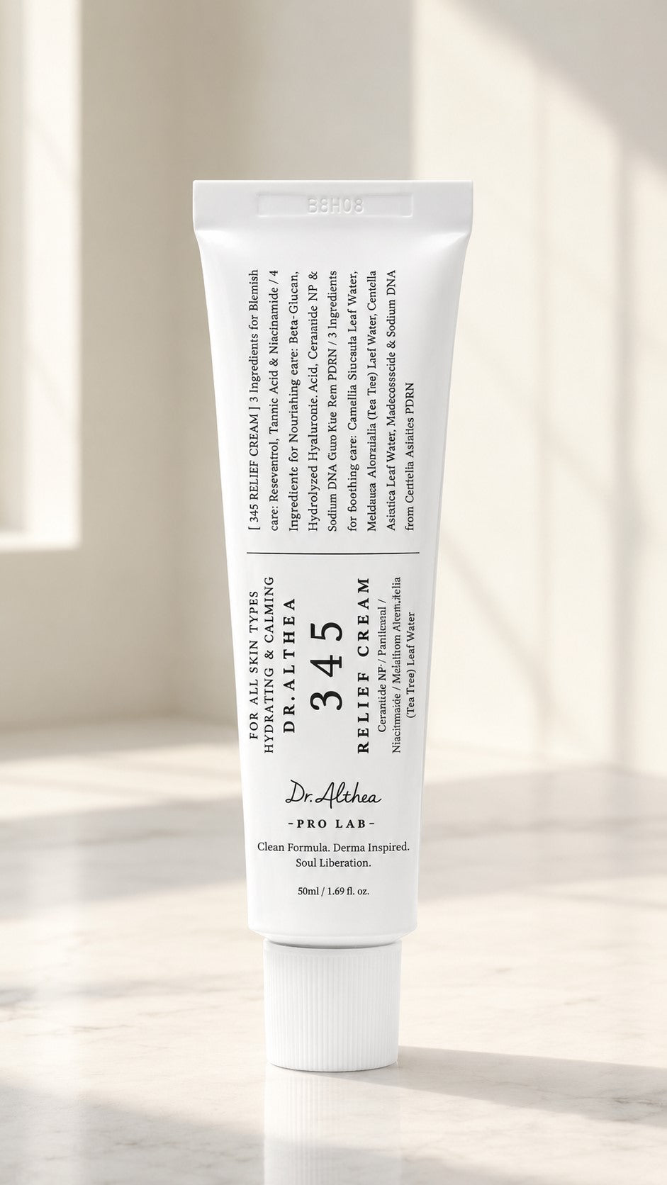 Dr. Althea 345 Relief Cream | Barrier Repair Moisturizer with Niacinamide, Ceramide & PDRN | Soothing Vegan Korean Skincare for Acne-Prone & Sensitive Skin (1.69 Fl Oz)