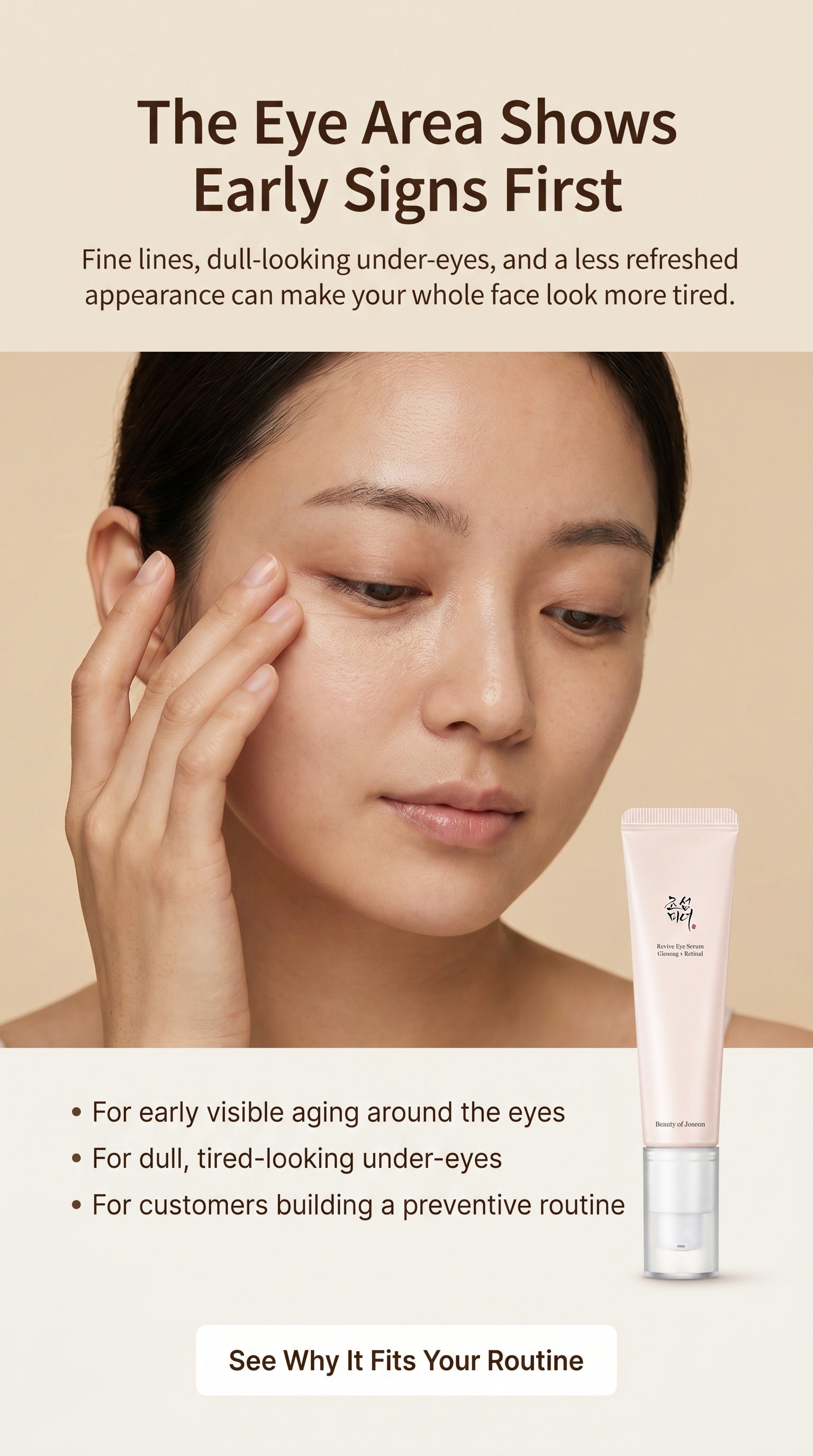 Revive Retinal Niacinamide Eye Serum with Ginseng | Korean Preventive Anti-Aging Eye Care for Fine Lines, Puffy Eye Bags, Dark Circles & Brighter-Looking Skin, 30ml