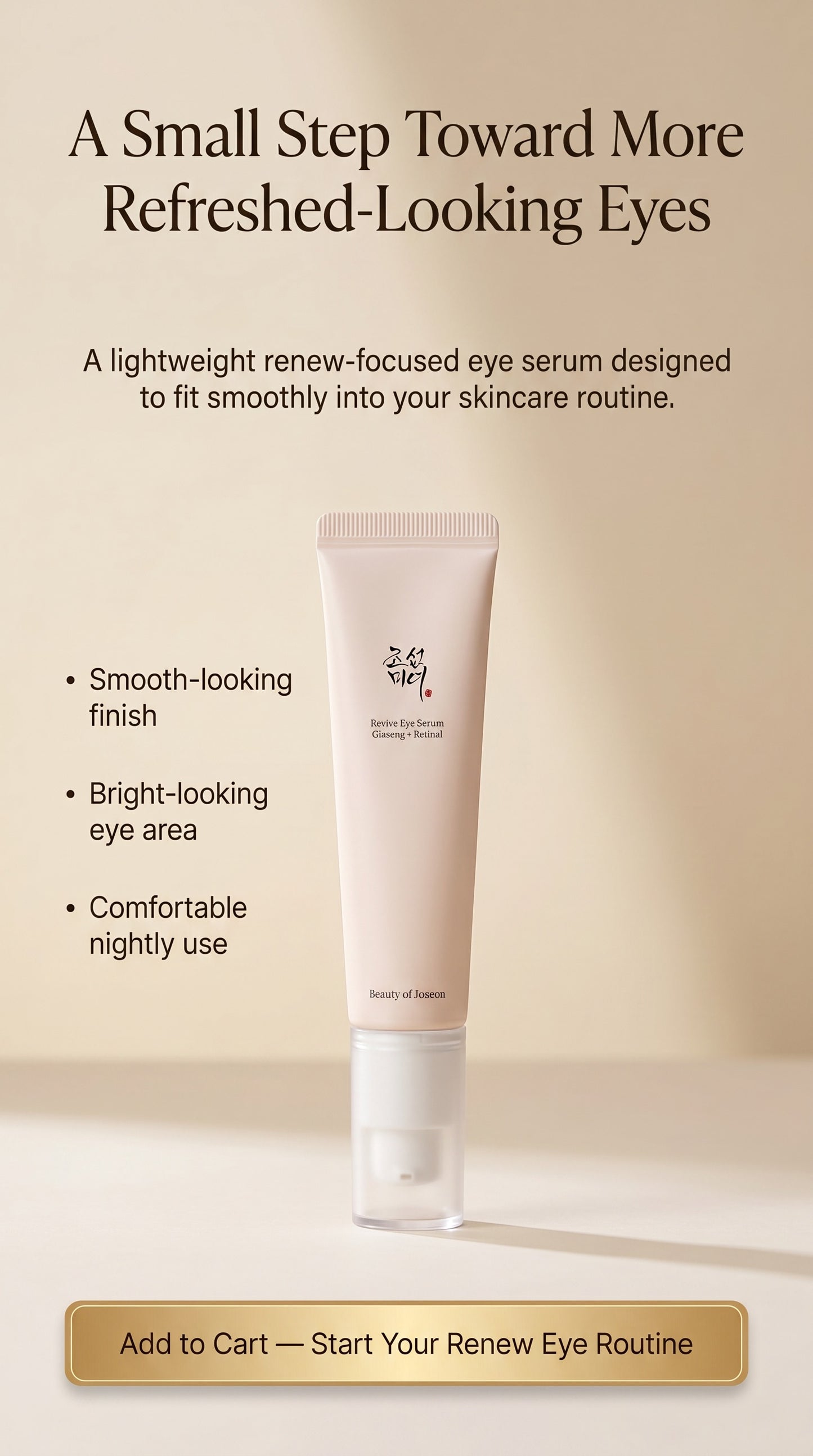 Revive Retinal Niacinamide Eye Serum with Ginseng | Korean Preventive Anti-Aging Eye Care for Fine Lines, Puffy Eye Bags, Dark Circles & Brighter-Looking Skin, 30ml