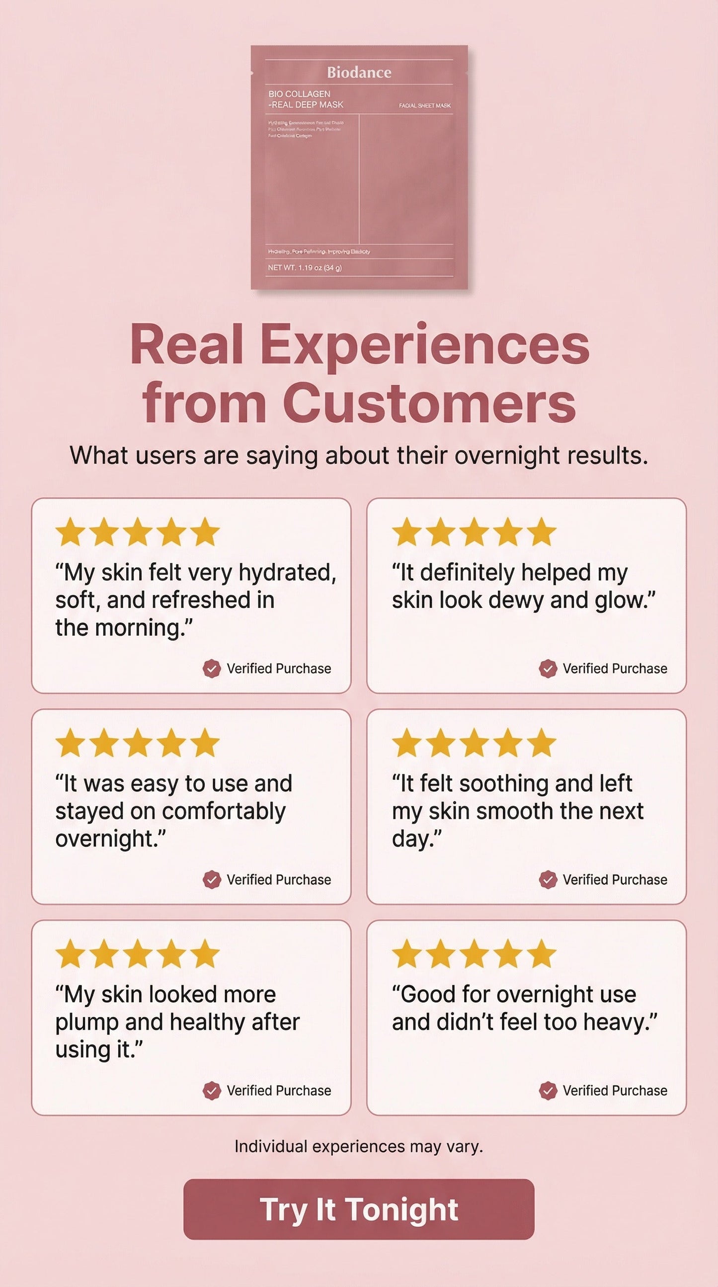  Biodance Bio-Collagen Overnight Hydrogel Mask | Deep Hydration, Elasticity & Pore-Refining Korean Anti-Aging Treatment (4 Sheets)