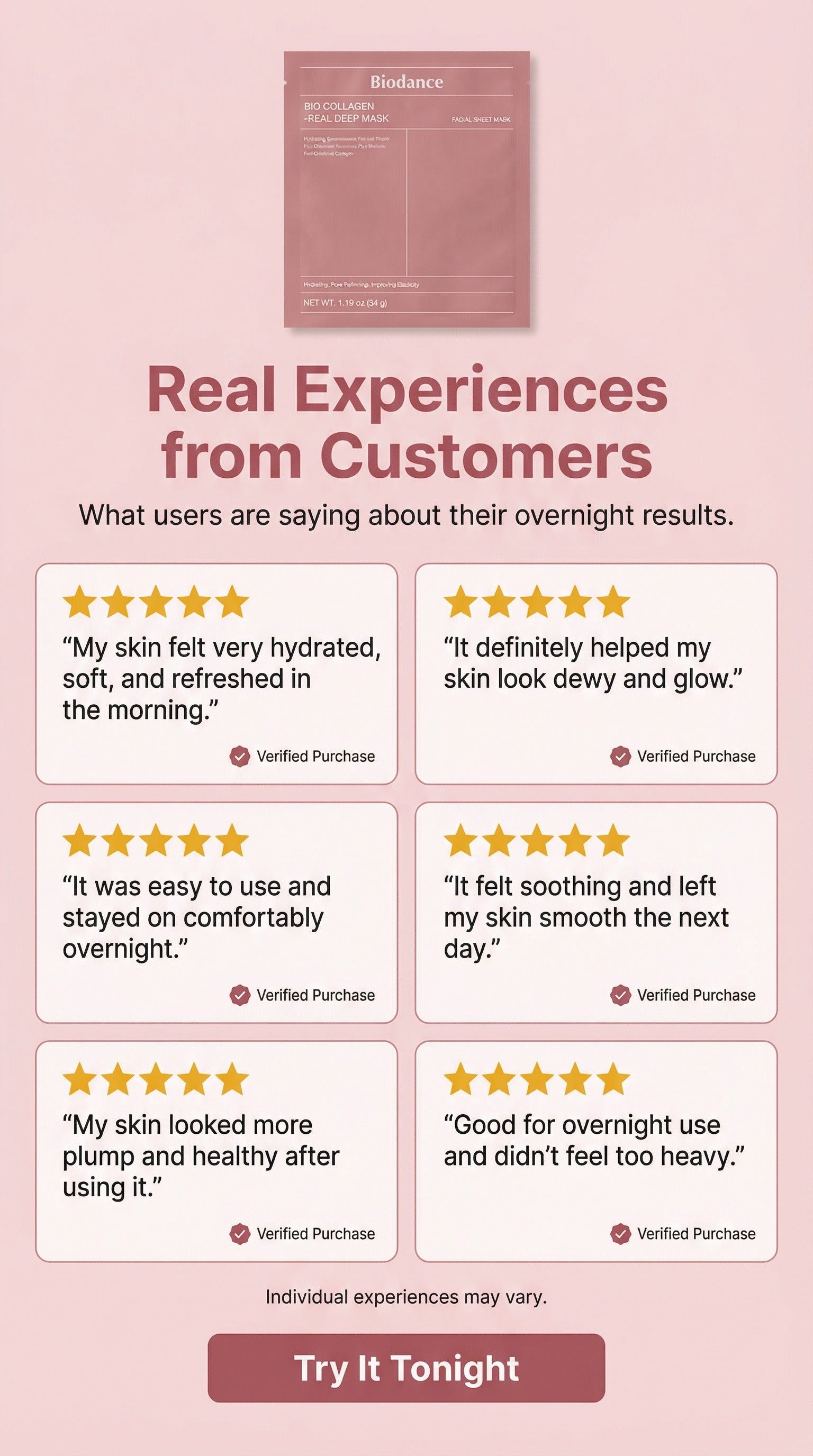  Biodance Bio-Collagen Overnight Hydrogel Mask | Deep Hydration, Elasticity & Pore-Refining Korean Anti-Aging Treatment (4 Sheets)