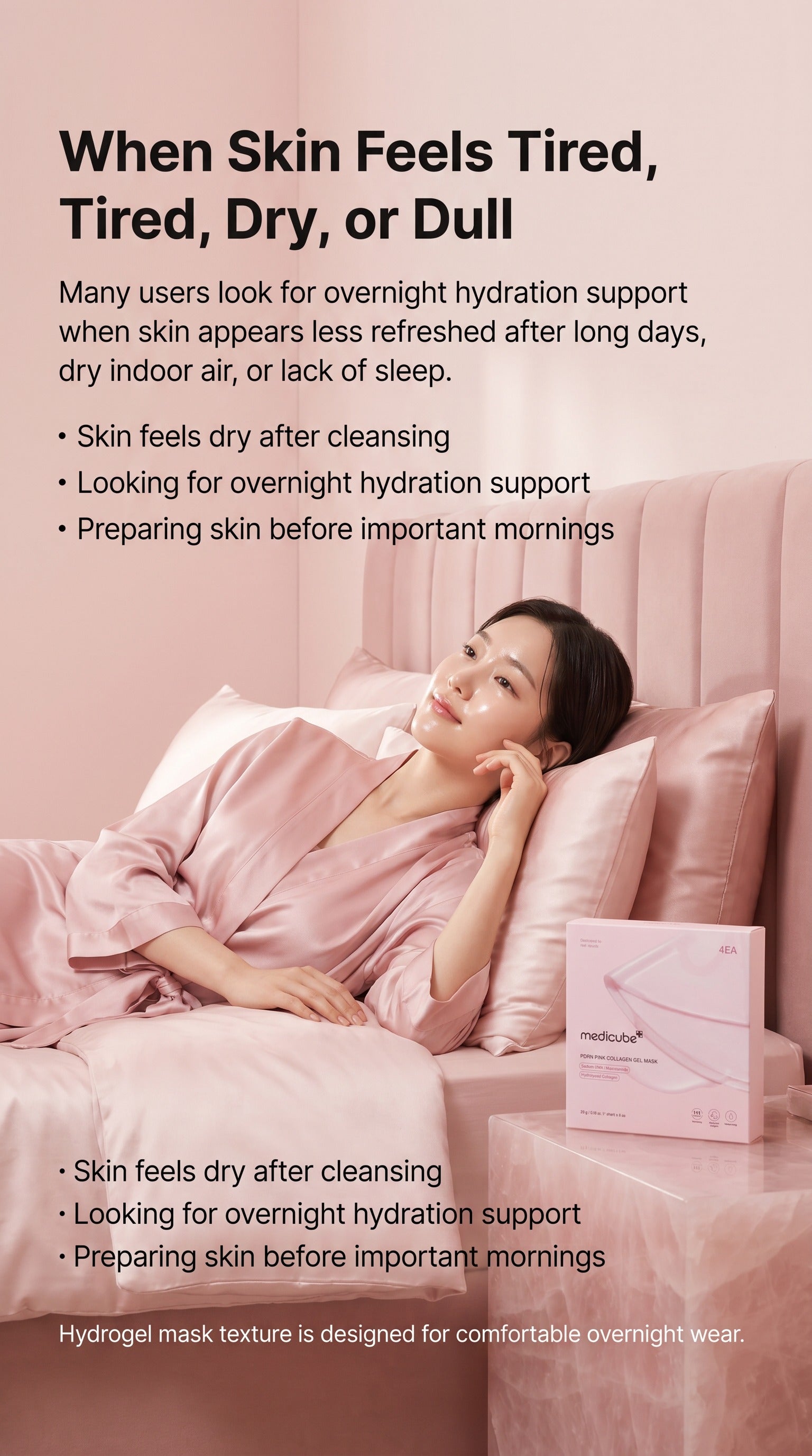 Jelly Gel Mask with Salmon DNA PDRN & Pink Collagen | Korean Overnight Face Mask for Glass Glow Skin, Hydration, Elasticity, Firmness & Moisture Care | 28g x 4