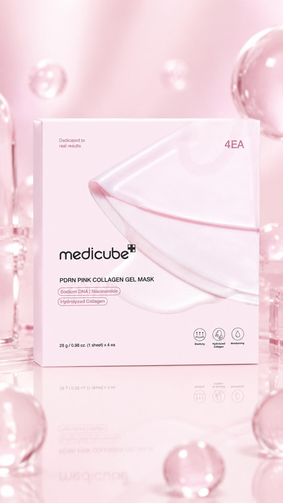 Jelly Gel Mask with Salmon DNA PDRN Pink Collagen | Overnight Face Mask for Glass Glow Skin | Elasticity, Hydrating, Firming and Moisturizing | Korean Skincare, 28G X 4Ea