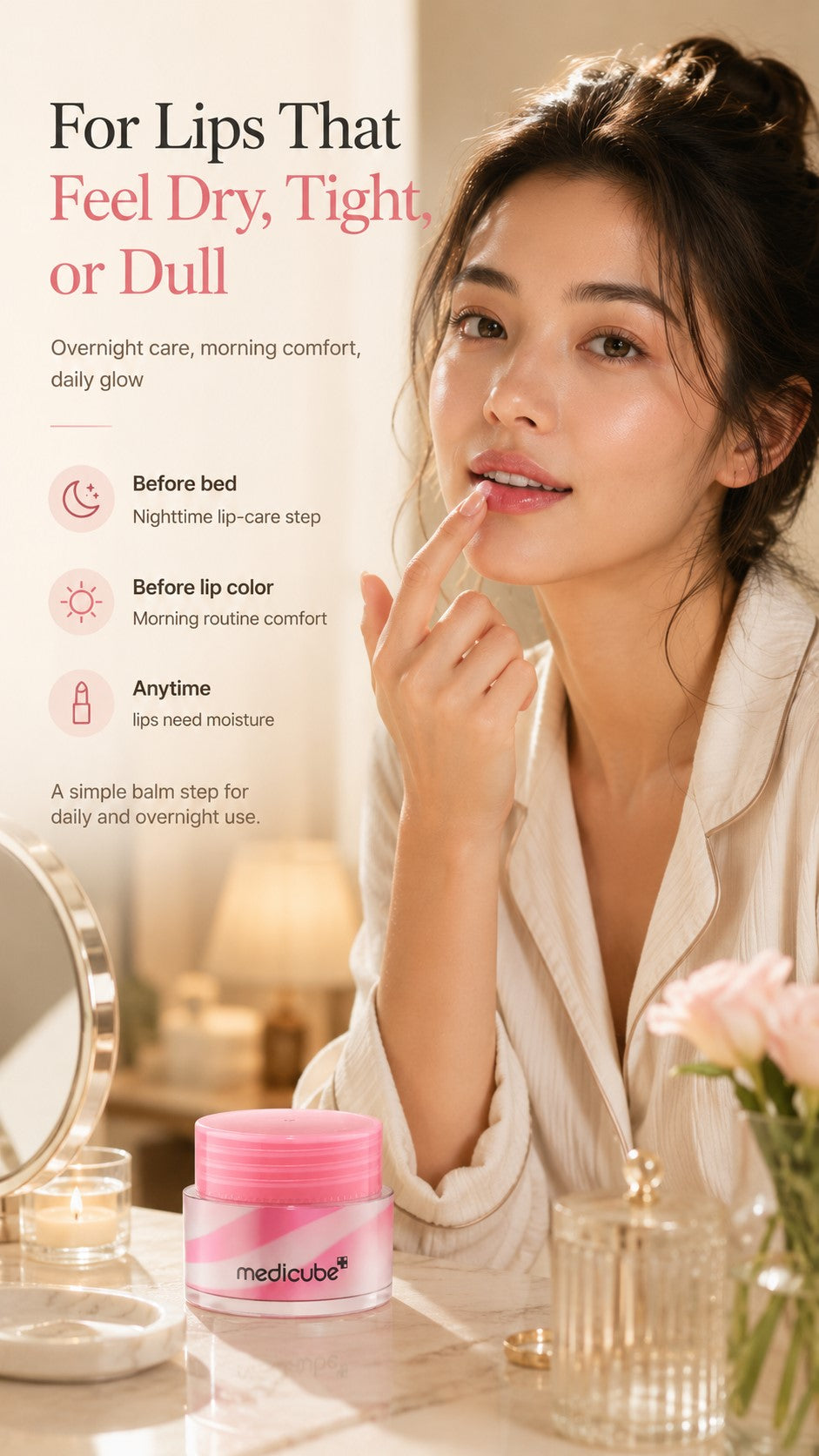 PDRN Lip Sleeping Mask Glow Balm with Salmon PDRN, Collagen & Shea Butter | Korean Lip Mask for Dry Lips, Soft Smooth Lips, Long-Lasting Moisture & Daily Glow Care