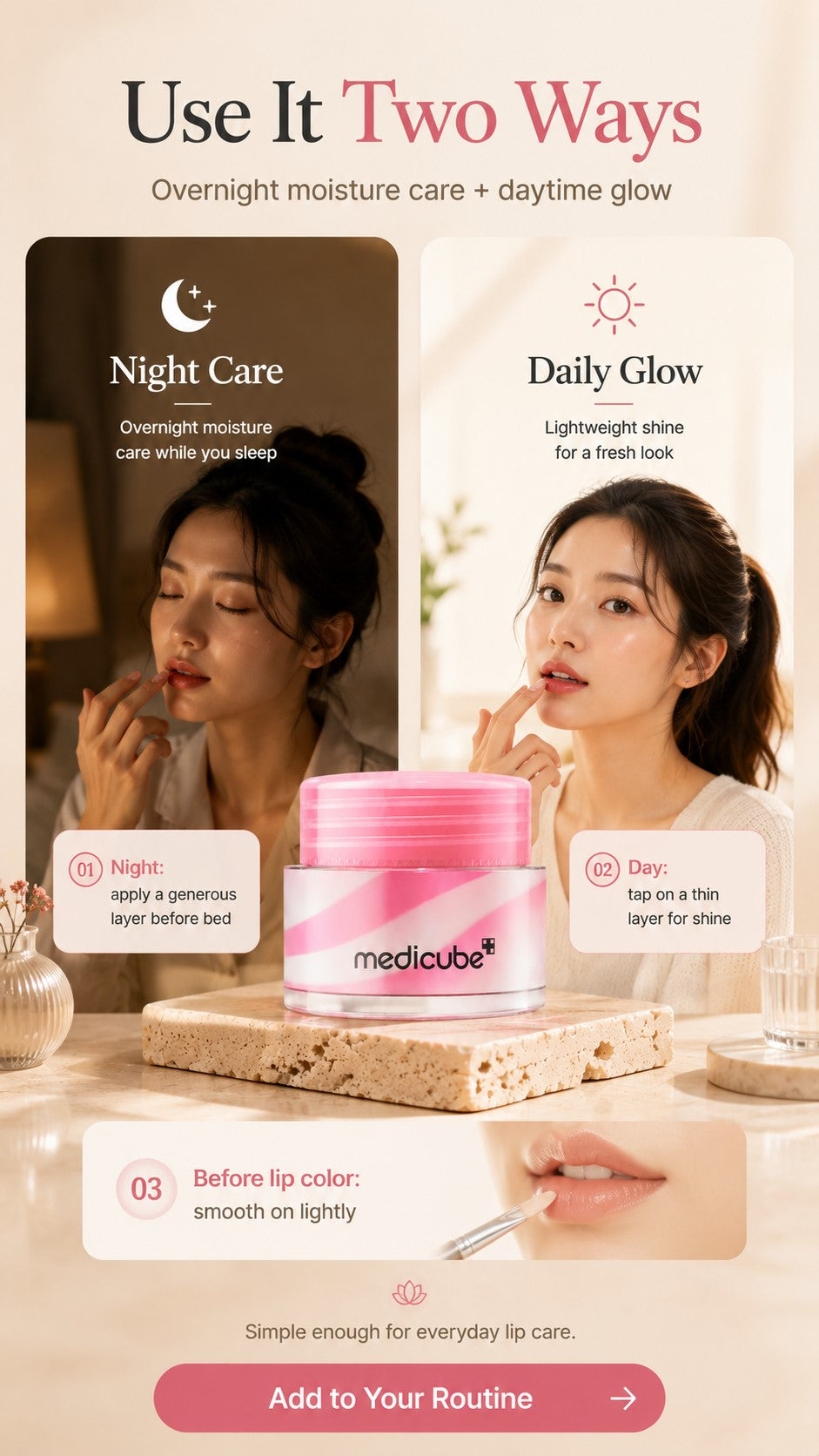 PDRN Lip Sleeping Mask Glow Balm with Salmon PDRN, Collagen & Shea Butter | Korean Lip Mask for Dry Lips, Soft Smooth Lips, Long-Lasting Moisture & Daily Glow Care