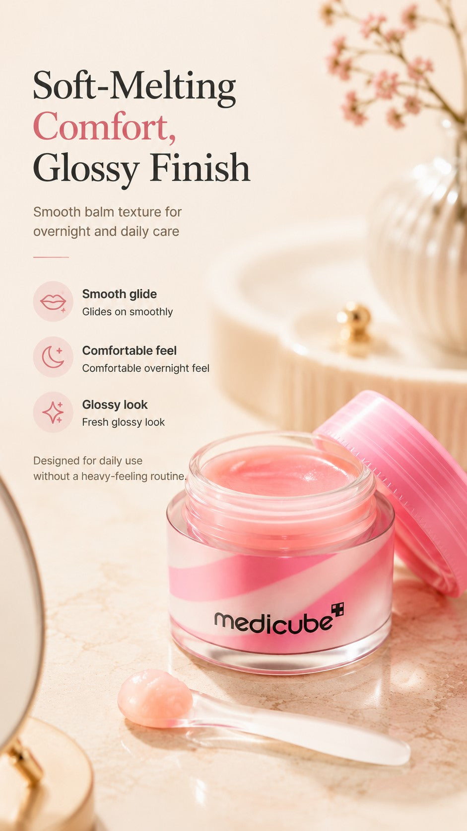 PDRN Lip Sleeping Mask Glow Balm with Salmon PDRN, Collagen & Shea Butter | Korean Lip Mask for Dry Lips, Soft Smooth Lips, Long-Lasting Moisture & Daily Glow Care