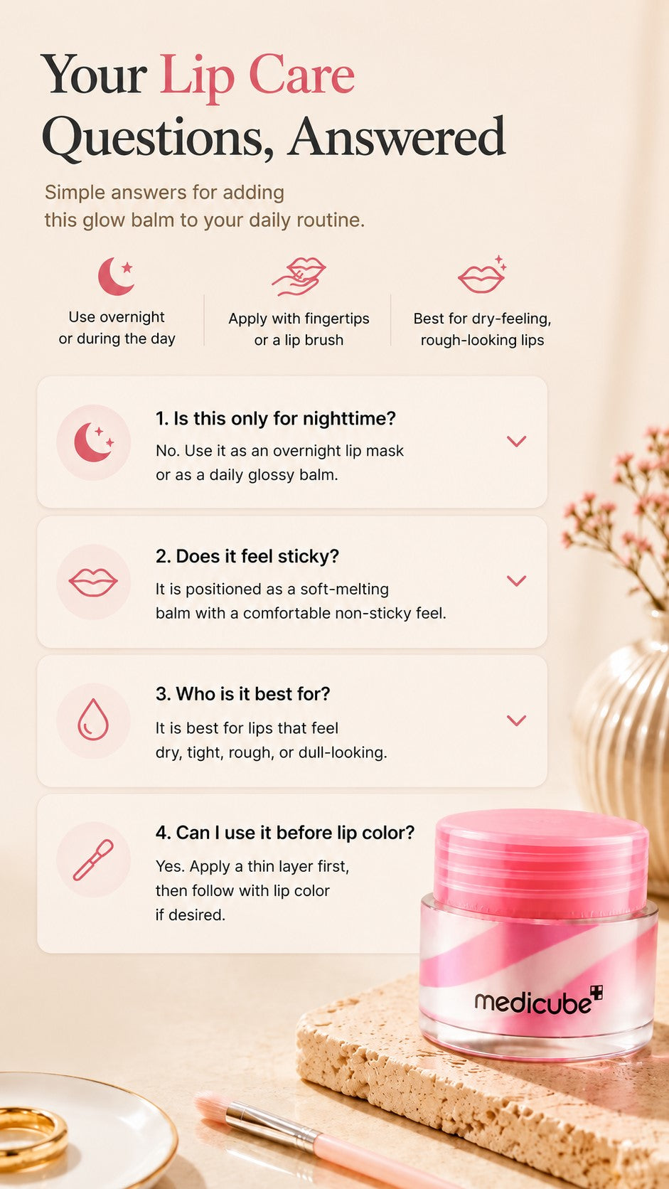 PDRN Lip Sleeping Mask Glow Balm with Salmon PDRN, Collagen & Shea Butter | Korean Lip Mask for Dry Lips, Soft Smooth Lips, Long-Lasting Moisture & Daily Glow Care