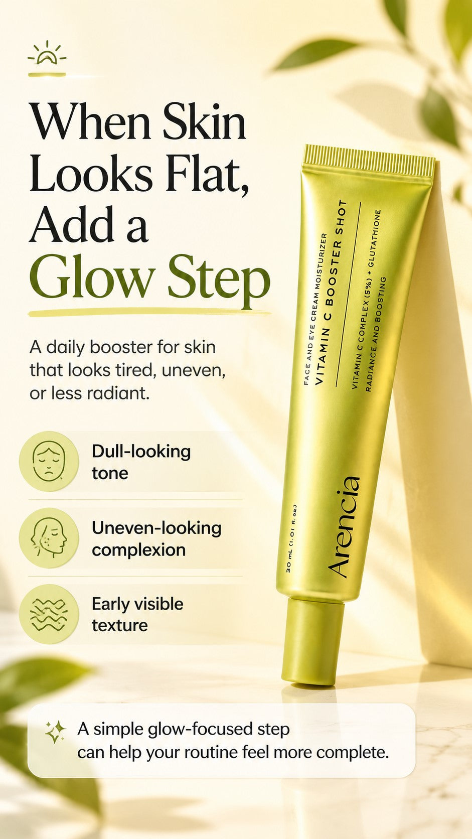 Vitamin C Booster Shot Serum with Glutathione, Niacinamide & Vitamin E | Brightening Glow Serum for Dullness, Uneven-Looking Tone, Fine Lines & Glass Skin | Korean Skincare 30ml