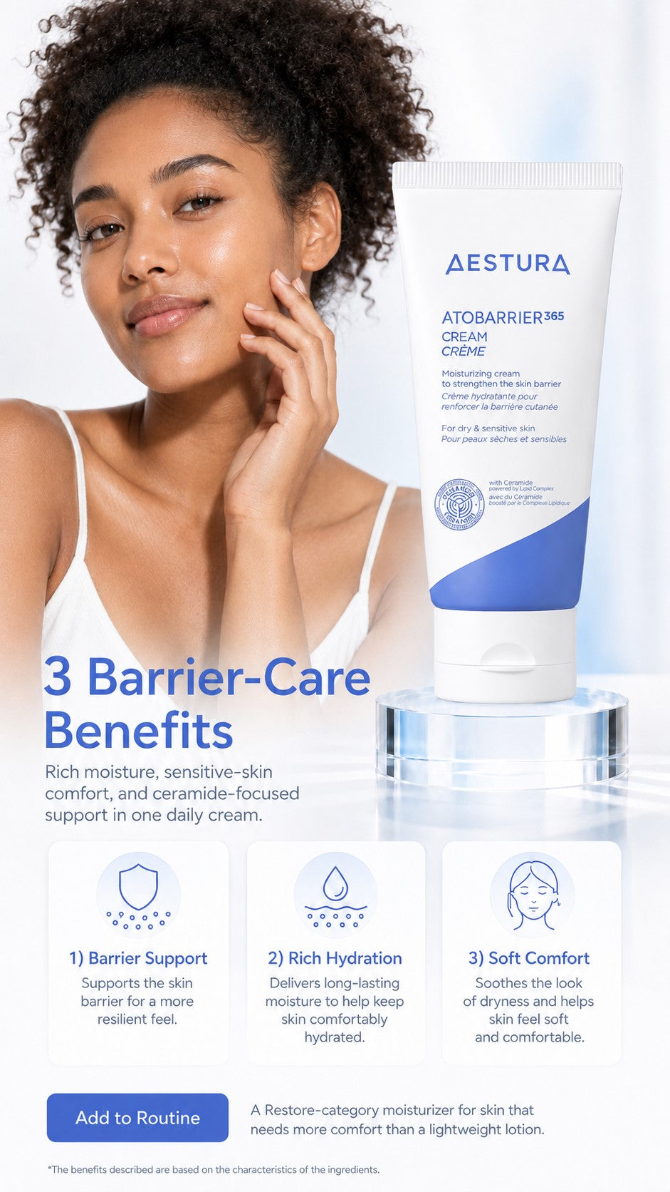 ATOBARRIER365 Ceramide Barrier Cream, Korean Face Moisturizer for Dry Sensitive Skin, 120H Hydration, Triple Lipid Complex, Squalane & Vitamin E, Non-Comedogenic Preventive Anti-Aging Skincare, 80ml