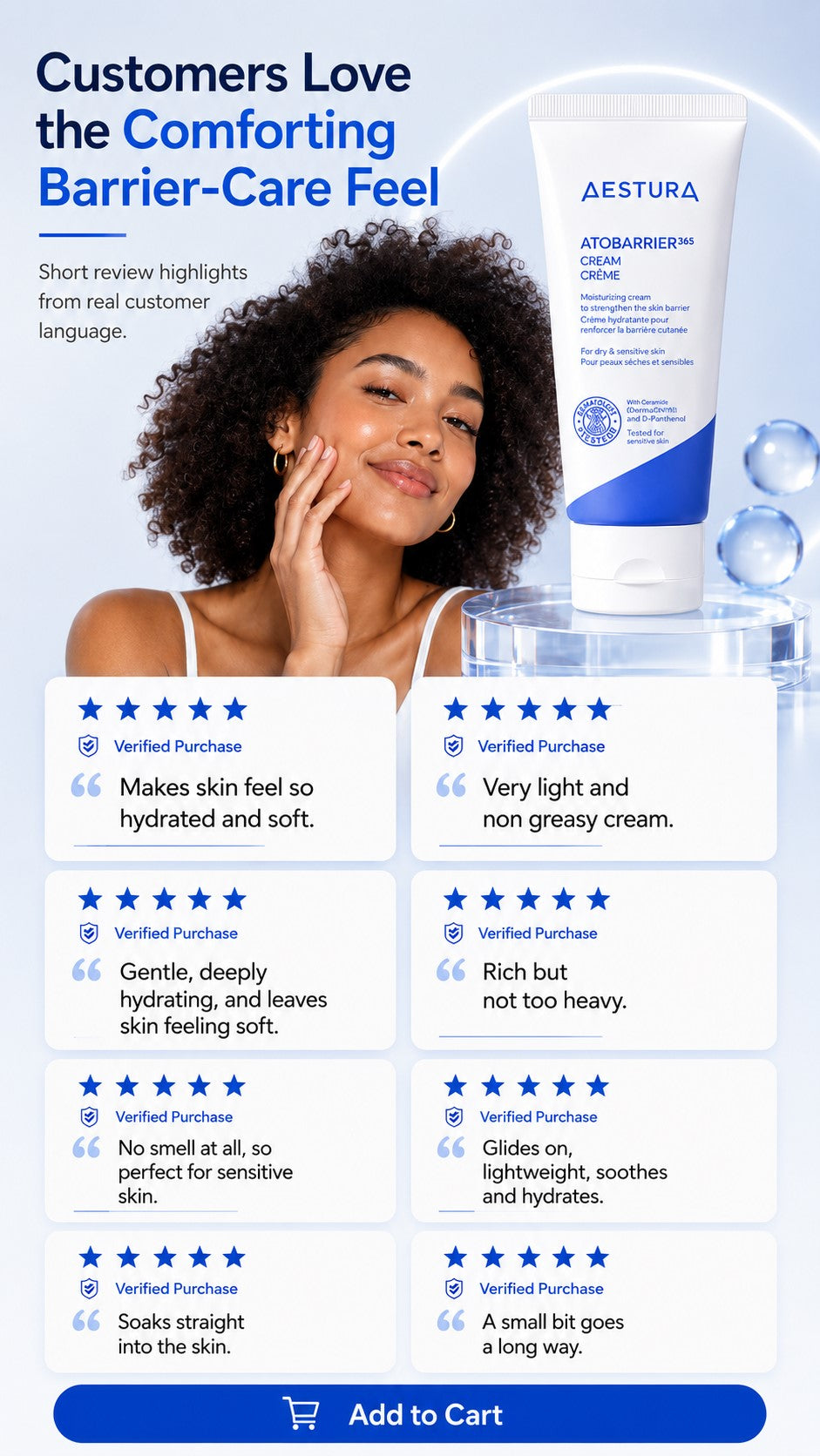 ATOBARRIER365 Ceramide Barrier Cream, Korean Face Moisturizer for Dry Sensitive Skin, 120H Hydration, Triple Lipid Complex, Squalane & Vitamin E, Non-Comedogenic Preventive Anti-Aging Skincare, 80ml