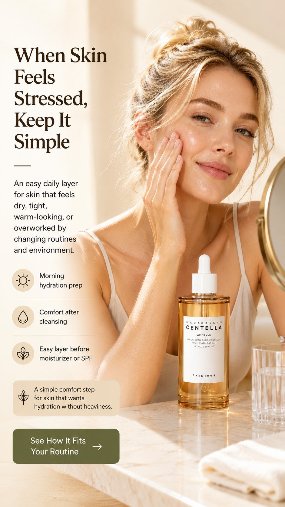 SKIN1004 Madagascar Centella Ampoule | Korean Hydrating Face Serum for Sensitive Skin, Redness-Prone Appearance, Skin Balance & Healthy Glow | Lightweight Centella Asiatica Serum, 100ml