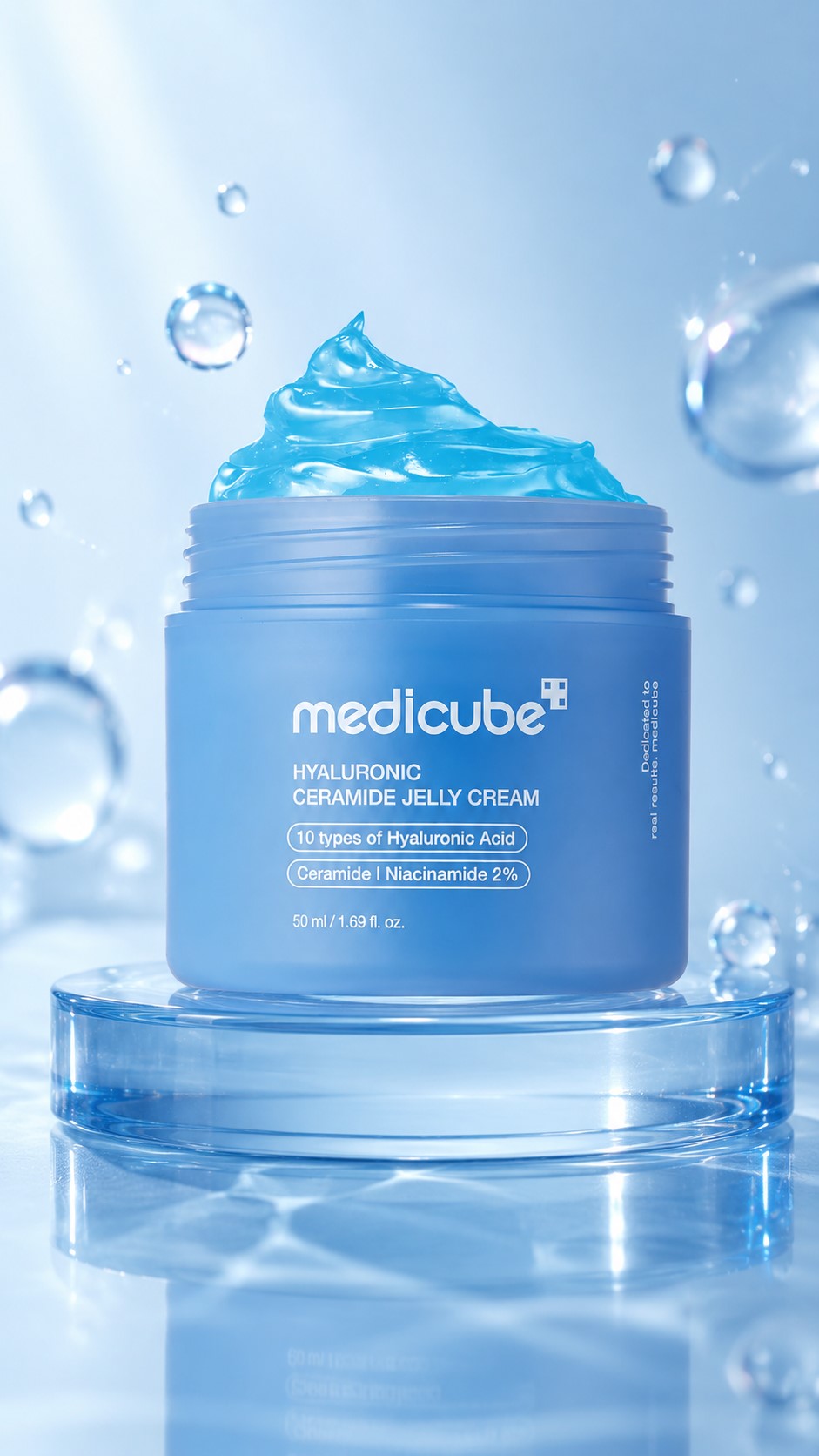 Hyaluronic Acid Jelly Cream Moisturizer with Ceramides & Peptides | Lightweight Daily Face Cream for Long-Lasting Hydration, Barrier Support, Plump Glow, All Skin Types, 1.69 fl oz