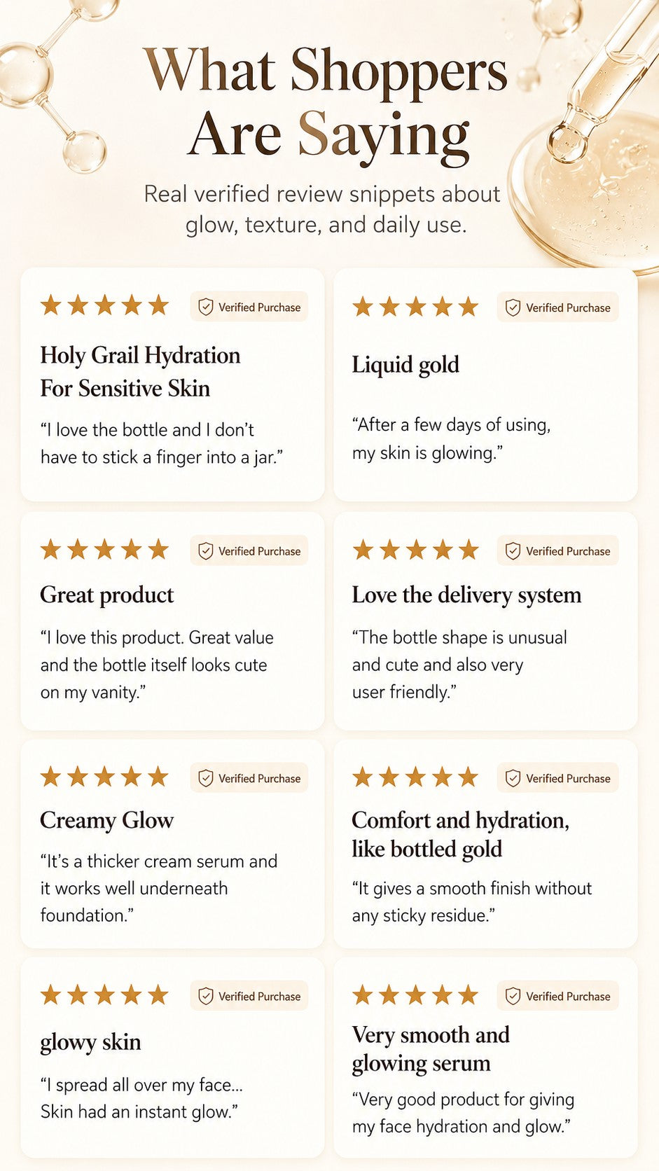 Glow Intensive Deep Collagen Silk Peptide EGF Ampoule, Copper Peptides Serum for Face with Multi Peptides, Hydrating Korean Skincare Facial Serum for Smooth-Looking Skin, 1.35 Fl Oz