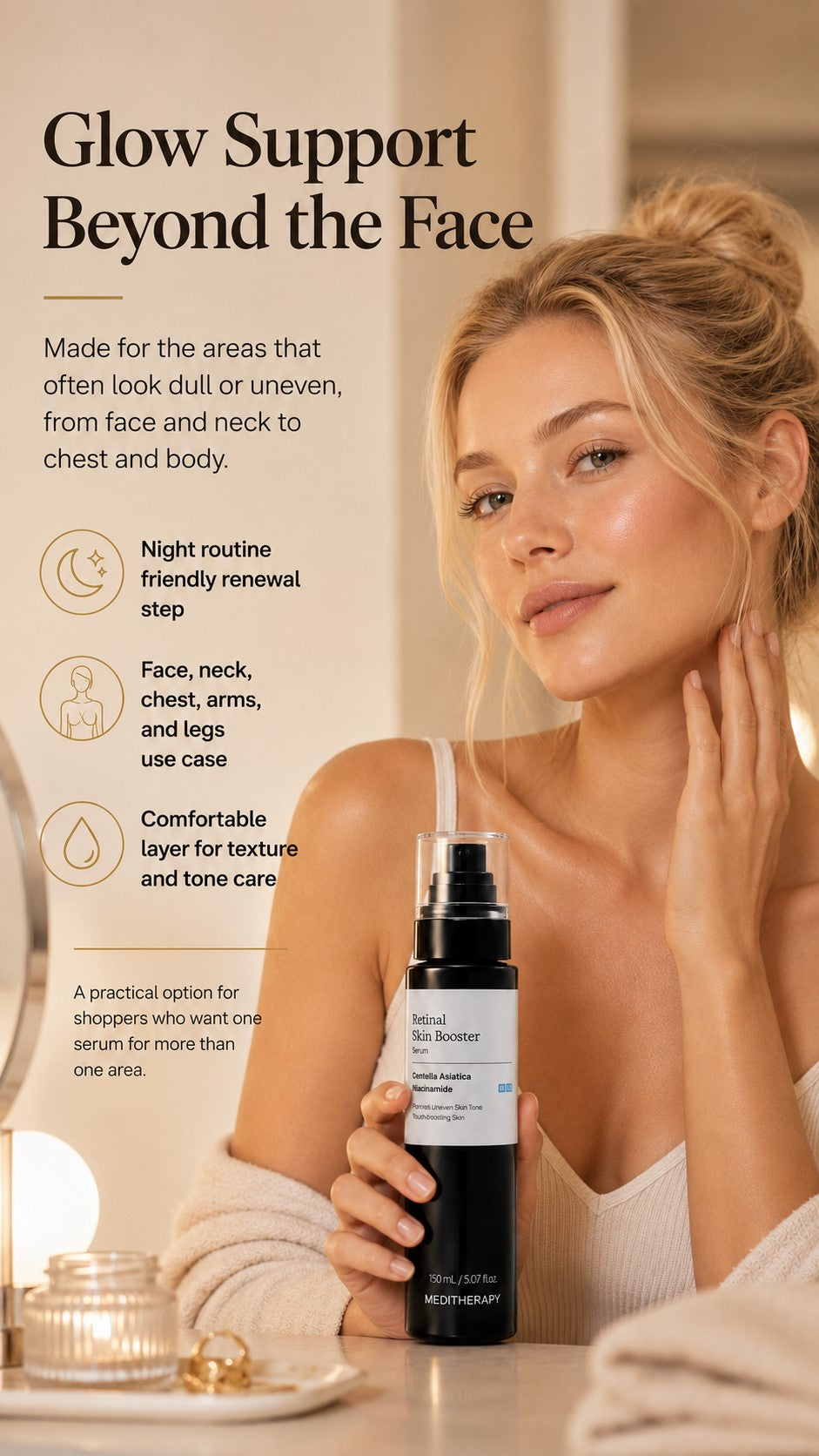 MEDITHERAPY Retinal Skin Booster Serum – Retinaldehyde & Niacinamide: For Dark Spots & Uneven Tone