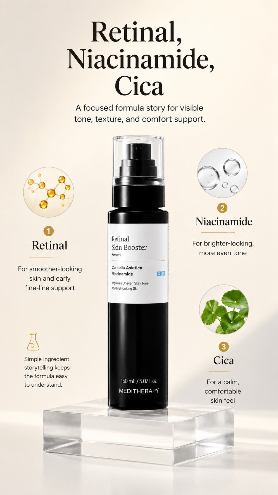 MEDITHERAPY Retinal Skin Booster Serum – Retinaldehyde & Niacinamide: For Dark Spots & Uneven Tone
