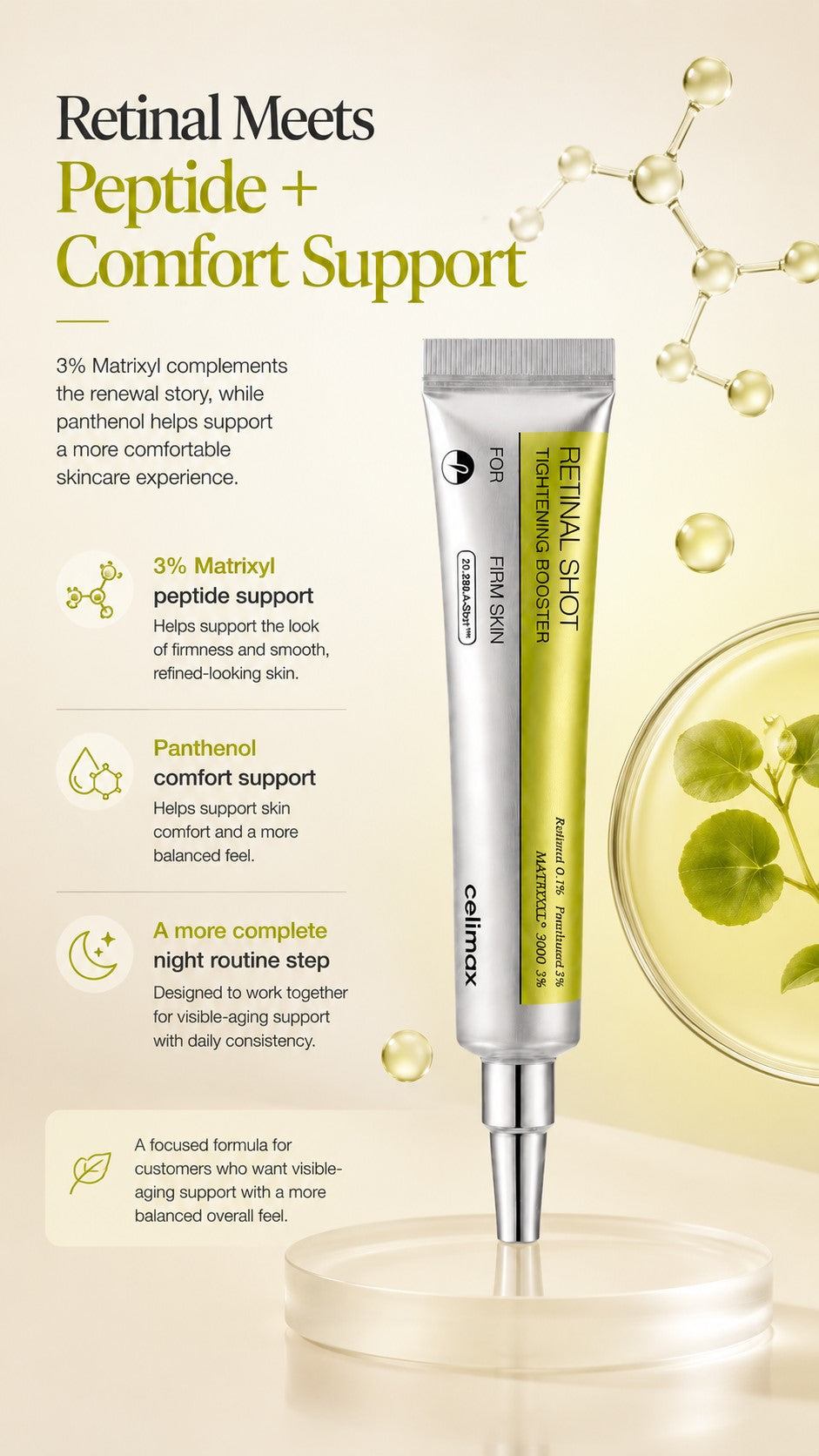 celimax Vita-A Retinal Shot Booster – 0.1% Retinal + 3% Matrixyl/Night treatment for fine lines, firmness, texture and enlarged-looking pores/For Fine Lines, Wrinkles, Firmness, Texture & Enlarged-Looking Pores