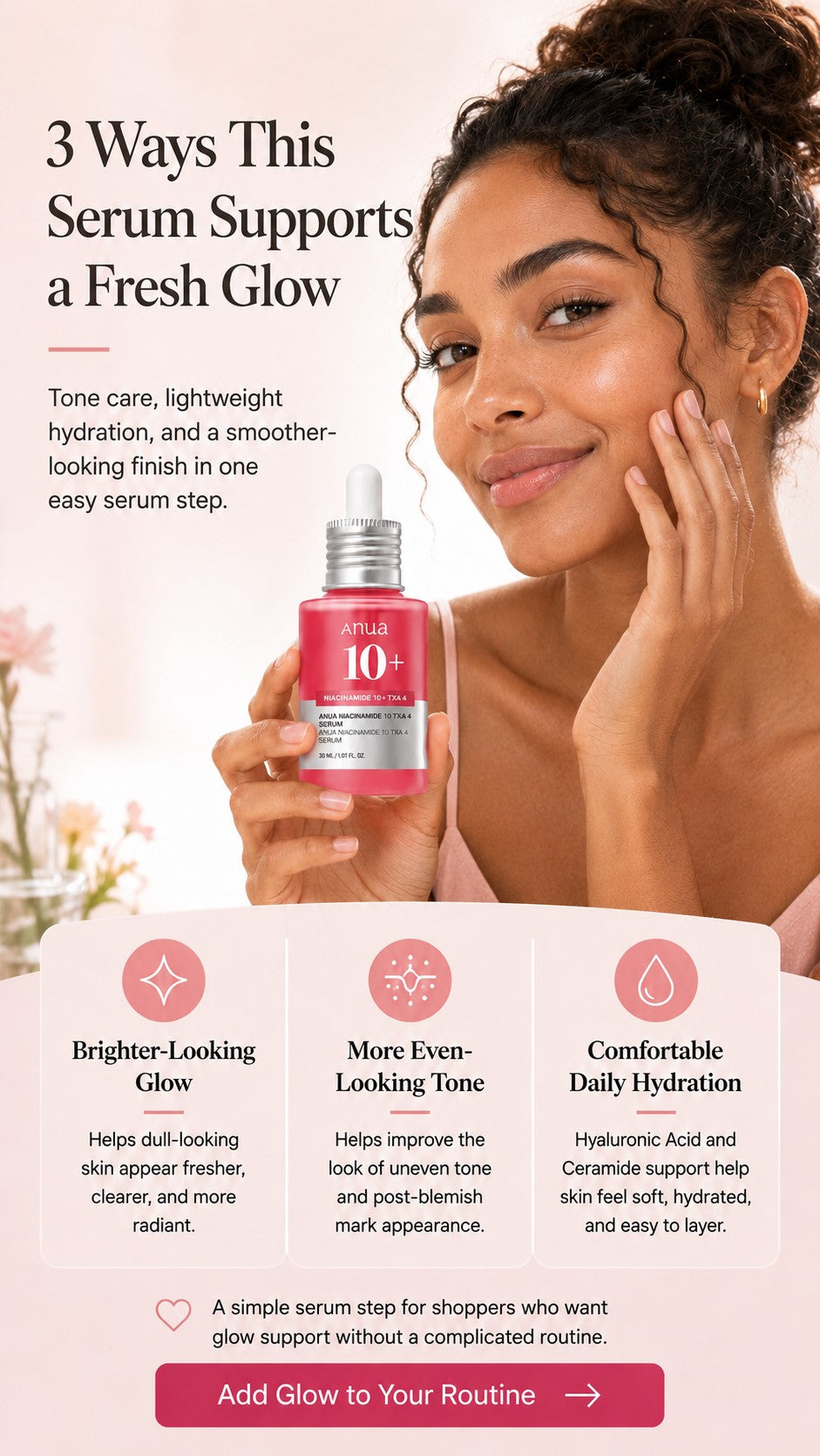 Anua Niacinamide 10 + TXA 4 Serum – 10% Niacinamide & 4% Tranexamic Acid: For Dark Spots