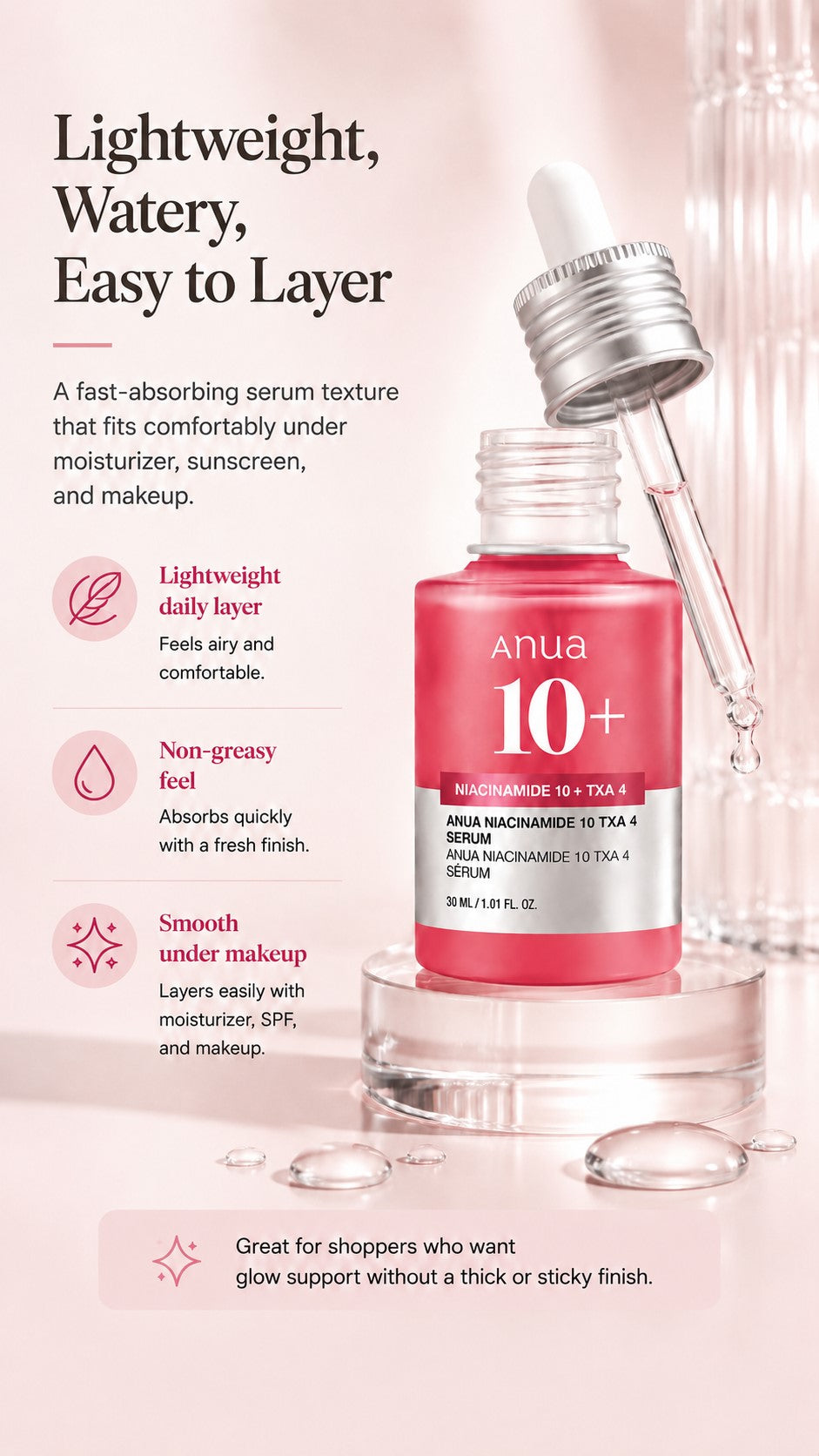 Anua Niacinamide 10 + TXA 4 Serum – 10% Niacinamide & 4% Tranexamic Acid: For Dark Spots