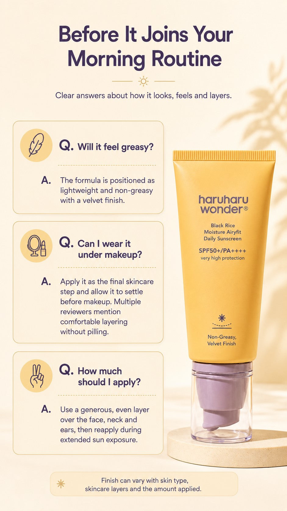haruharu wonder Black Rice Moisture Airyfit Daily Sunscreen SPF50+ PA++++ – Velvet Finish: For Premature Visible Aging