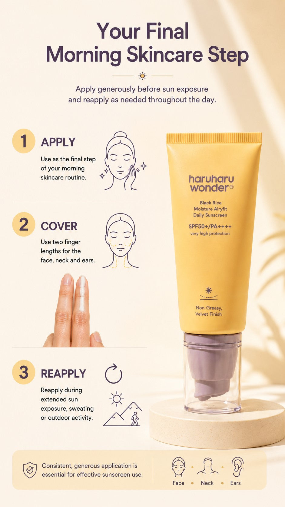 haruharu wonder Black Rice Moisture Airyfit Daily Sunscreen SPF50+ PA++++ – Velvet Finish: For Premature Visible Aging